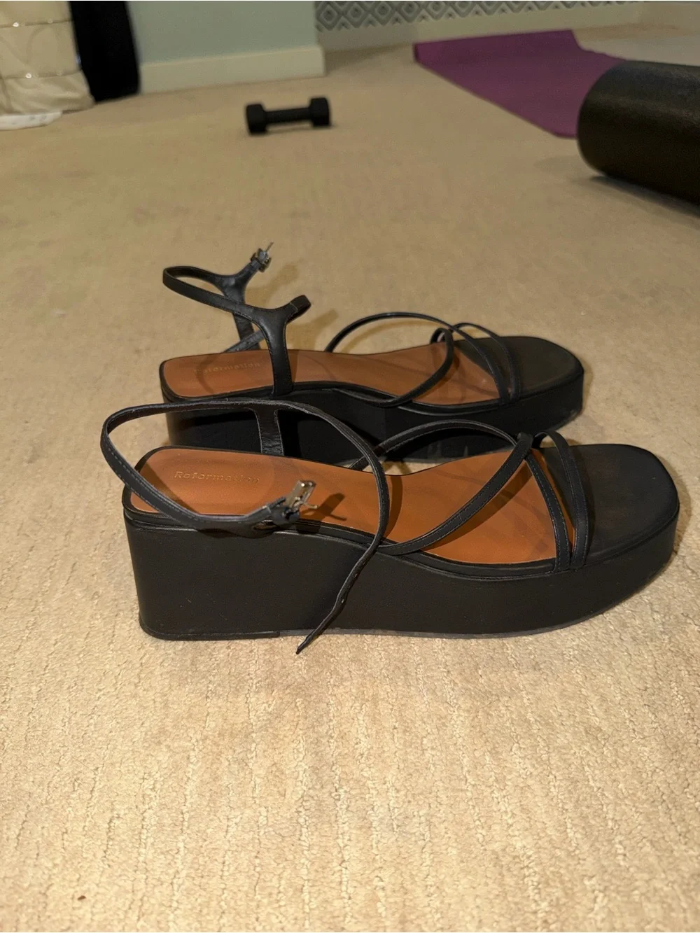 Reformation black wedges